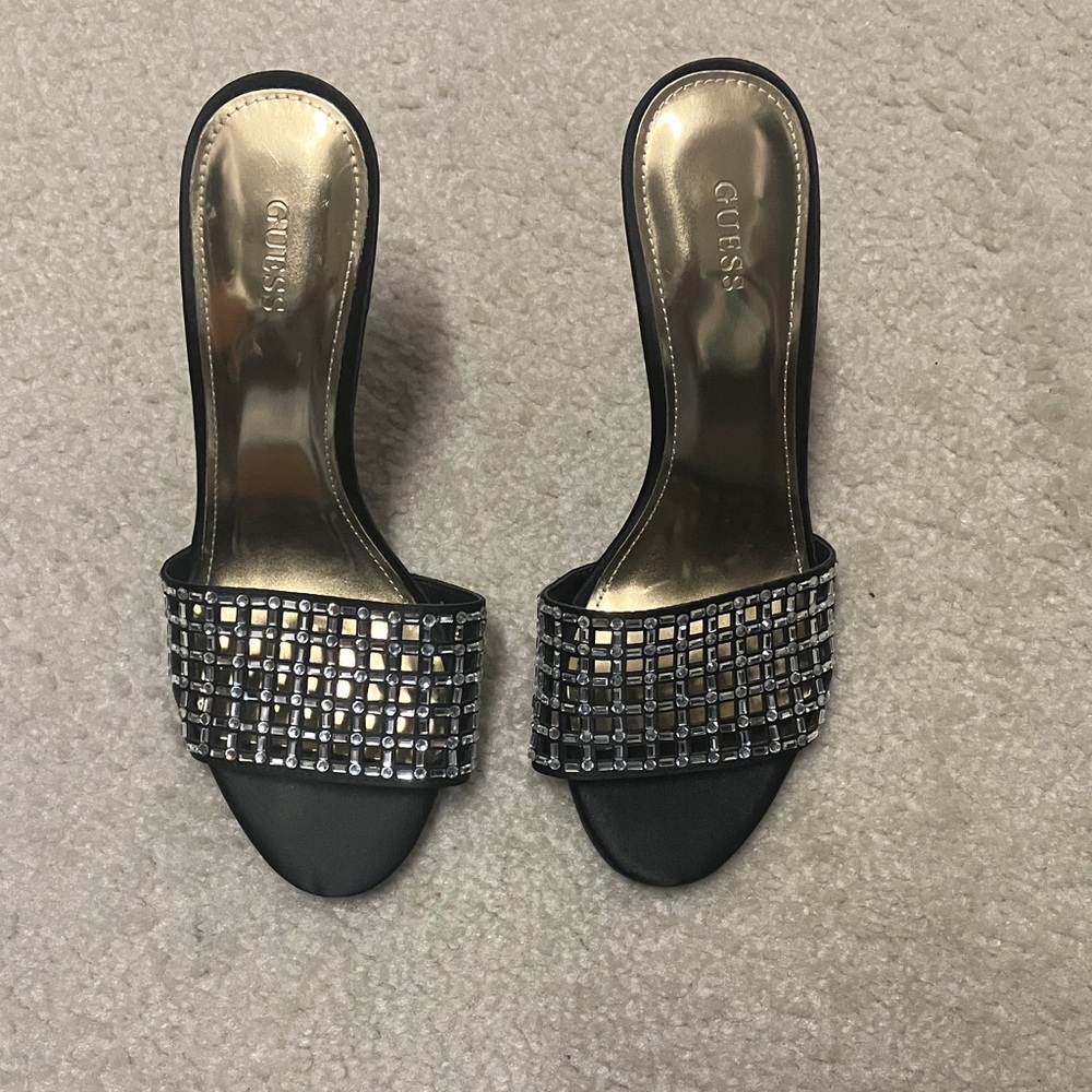 Guess Black and Silver Embellished Heels brand new!